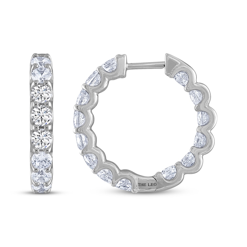 THE LEO Diamond Inside-Out Hoop Earrings 3 ct tw 14K White Gold