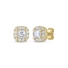 Thumbnail Image 0 of THE LEO Diamond Princess-Cut Halo Stud Earrings 1 ct tw 14K Yellow Gold