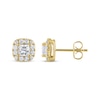Thumbnail Image 2 of THE LEO Diamond Princess-Cut Halo Stud Earrings 1 ct tw 14K Yellow Gold