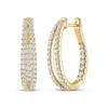 Thumbnail Image 0 of THE LEO Diamond Split Oval Inside-Out Hoop Earrings 1 ct tw 14K Yellow Gold