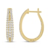 Thumbnail Image 2 of THE LEO Diamond Split Oval Inside-Out Hoop Earrings 1 ct tw 14K Yellow Gold