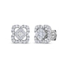 Thumbnail Image 1 of THE LEO Diamond Flower Stud Earrings 3/4 ct tw 14K White Gold