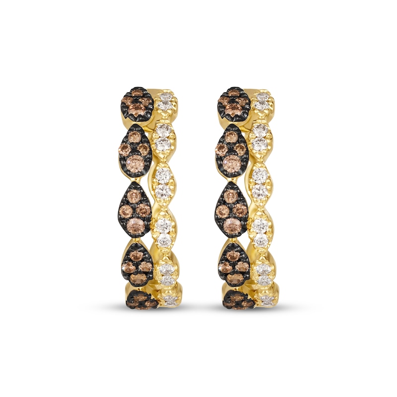 Main Image 2 of Le Vian Venetian Mosaic Diamond Hoop Earrings 5/8 ct tw 14K Honey Gold