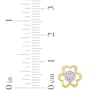 Thumbnail Image 4 of Multi-Diamond Heart Flower Frame Earrings 1/6 ct tw 10K Yellow Gold