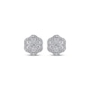 Thumbnail Image 2 of Multi-Diamond Flower Stud Earrings 1/2 ct tw 10K White Gold
