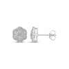 Thumbnail Image 3 of Multi-Diamond Flower Stud Earrings 1/2 ct tw 10K White Gold