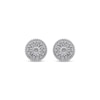 Thumbnail Image 2 of Round-Cut Diamond Milgrain Halo Stud Earrings 1/10 ct tw Sterling Silver