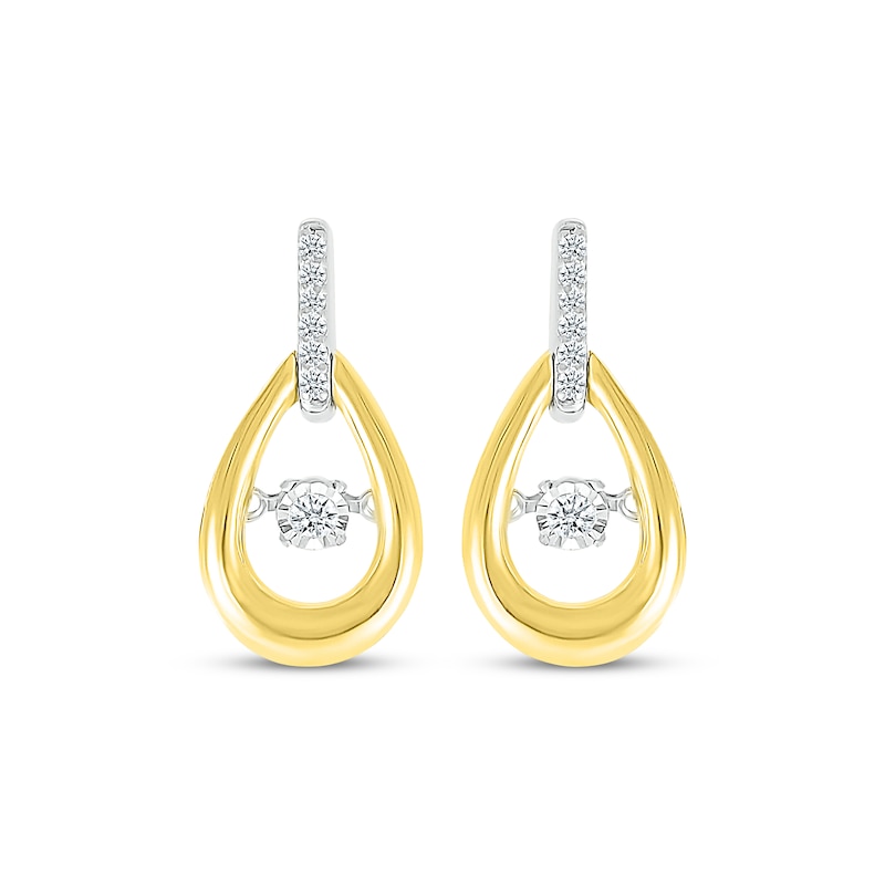 Main Image 2 of Unstoppable Love Diamond Teardrop Earrings 1/10 ct tw Sterling Silver & 10K Yellow Gold