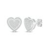 Thumbnail Image 1 of Multi-Diamond Heart Stud Earrings 1/10 ct tw Sterling Silver