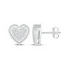 Thumbnail Image 3 of Multi-Diamond Heart Stud Earrings 1/10 ct tw Sterling Silver