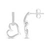 Thumbnail Image 3 of Diamond Heart Doorknocker Earrings 1/20 ct tw Sterling Silver