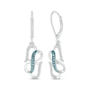 Thumbnail Image 0 of Blue & White Diamond Infinity & Hearts Dangle Earrings 1/5 ct tw Sterling Silver