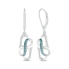 Thumbnail Image 1 of Blue & White Diamond Infinity & Hearts Dangle Earrings 1/5 ct tw Sterling Silver