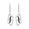Thumbnail Image 2 of Black & White Diamond Infinity & Hearts Dangle Earrings 1/5 ct tw Sterling Silver