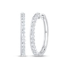 Thumbnail Image 1 of Diamond Line Hoop Earrings 1/2 ct tw 10K White Gold