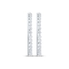 Thumbnail Image 2 of Diamond Line Hoop Earrings 1/2 ct tw 10K White Gold