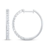 Thumbnail Image 3 of Diamond Line Hoop Earrings 1/2 ct tw 10K White Gold