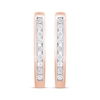 Thumbnail Image 2 of Diamond Channel Oval Hoop Earrings 1/5 ct tw 10K Rose Gold