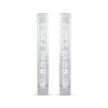 Thumbnail Image 2 of Diamond Channel Oval Hoop Earrings 1/3 ct tw 10K White Gold
