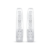 Thumbnail Image 2 of Channel-Set Diamond Oval Hoop Earrings 1/2 ct tw 10K White Gold