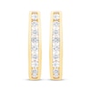 Thumbnail Image 2 of Channel-Set Diamond Oval Hoop Earrings 1 ct tw 10K Yellow Gold