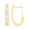Thumbnail Image 3 of Channel-Set Diamond Oval Hoop Earrings 1 ct tw 10K Yellow Gold