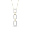 Thumbnail Image 1 of Linked Always Diamond Three-Link Chain Drop Necklace 1/4 ct tw 10K Yellow Gold 18&quot;