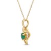 Thumbnail Image 1 of Natural Emerald & Diamond Accent Heart Necklace 10K Yellow Gold 18"