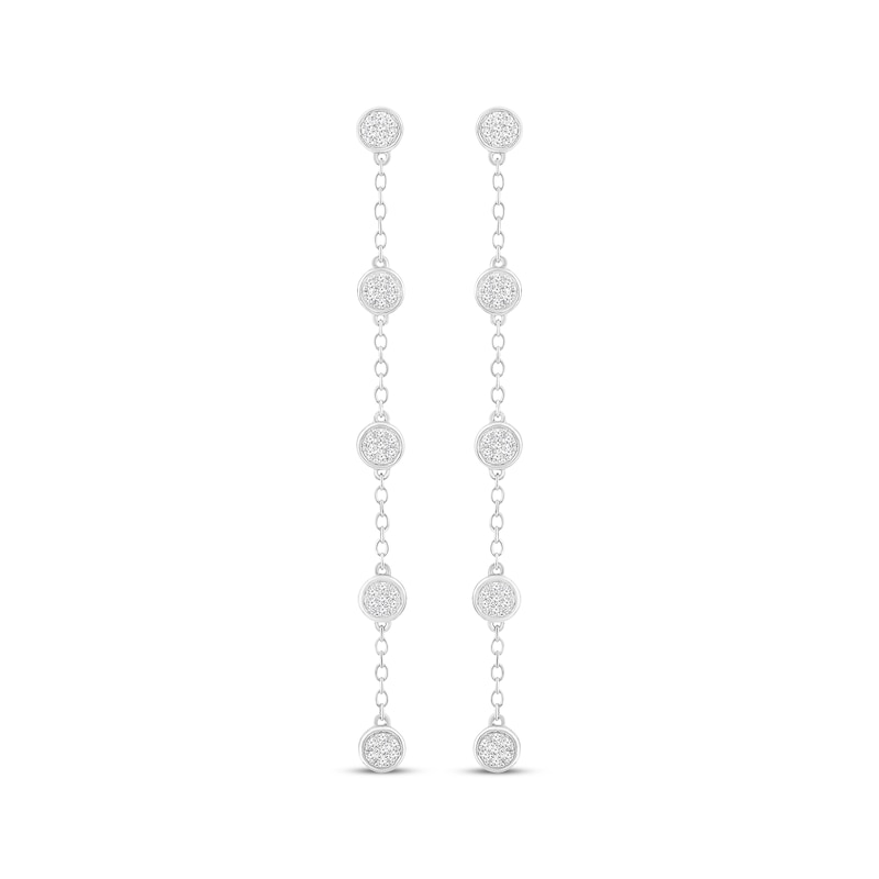 Main Image 2 of Multi-Diamond Station Dangle Earrings 1/5 ct tw Sterling Silver