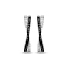 Thumbnail Image 2 of White & Black Diamond Crossover Hoop Earrings 1/10 ct tw Sterling Silver