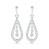 Thumbnail Image 2 of Diamond Three-Stone Teardrop Dangle Earrings 1/2 ct tw 10K White Gold