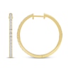 Thumbnail Image 3 of Baguette-Cut Diamond Hoop Earrings 1/2 ct tw 10K Yellow Gold