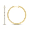 Thumbnail Image 2 of Baguette-Cut Diamond Hoop Earrings 1/2 ct tw 10K Yellow Gold