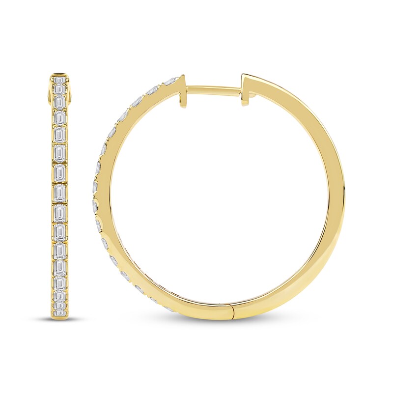 Baguette-Cut Diamond Hoop Earrings 1/2 ct tw 10K Yellow Gold