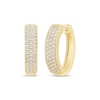 Thumbnail Image 1 of Diamond Pavé Hoop Earrings 3/8 ct tw 10K Yellow Gold