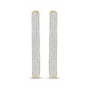 Thumbnail Image 2 of Diamond Inside-Out Micro-Pavé Hoop Earrings 1 ct tw 10K Yellow Gold