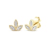 Thumbnail Image 1 of Diamond Leaf Trio Stud Earrings 1/20 ct tw 10K Yellow Gold