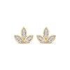 Thumbnail Image 2 of Diamond Leaf Trio Stud Earrings 1/20 ct tw 10K Yellow Gold
