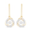 Thumbnail Image 2 of Unstoppable Love Diamond Knot Dangle Hoop Earrings 1/4 ct tw 10K Yellow Gold