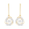 Thumbnail Image 1 of Unstoppable Love Diamond Knot Dangle Hoop Earrings 1/4 ct tw 10K Yellow Gold