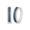 Thumbnail Image 0 of Blue & White Diamond Triple Row Hoop Earrings 1/2 ct tw 10K White Gold