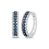 Thumbnail Image 1 of Blue & White Diamond Triple Row Hoop Earrings 1/2 ct tw 10K White Gold