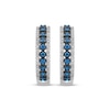 Thumbnail Image 1 of Blue & White Diamond Triple Row Hoop Earrings 1/2 ct tw 10K White Gold