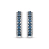 Thumbnail Image 2 of Blue & White Diamond Triple Row Hoop Earrings 1/2 ct tw 10K White Gold