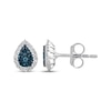 Thumbnail Image 2 of Blue & White Multi-Diamond Pear-Shaped Stud Earrings 1/4 ct tw Sterling Silver