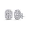 Thumbnail Image 1 of Octagon & Baguette-Cut Diamond Stud Earrings 1 ct tw 10K White Gold