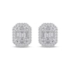 Thumbnail Image 1 of Octagon & Baguette-Cut Diamond Stud Earrings 1 ct tw 10K White Gold