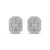 Thumbnail Image 2 of Octagon & Baguette-Cut Diamond Stud Earrings 1 ct tw 10K White Gold