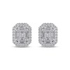 Thumbnail Image 1 of Octagon & Baguette-Cut Diamond Stud Earrings 1 ct tw 10K White Gold