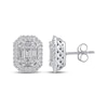 Thumbnail Image 2 of Octagon & Baguette-Cut Diamond Stud Earrings 1 ct tw 10K White Gold